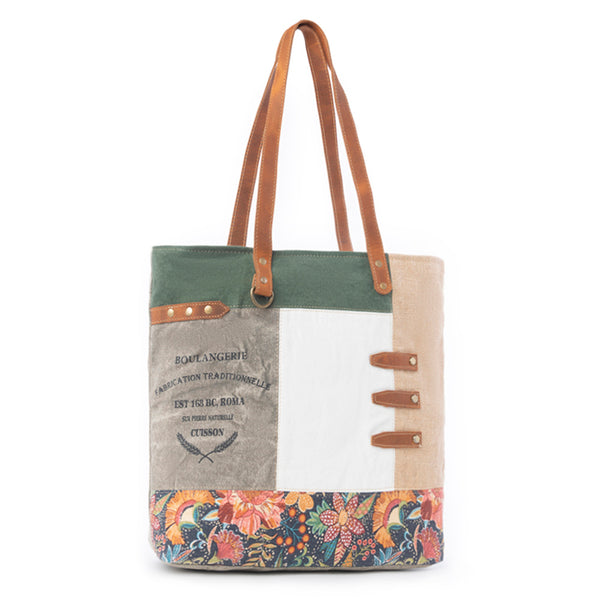 Boulangerie Floral Trim Tote Bag - Myra USA