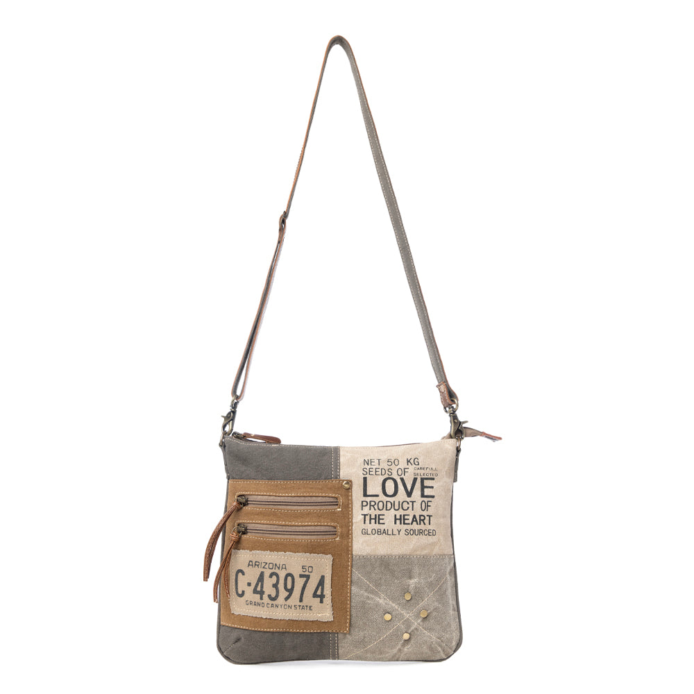Myra Seeds of Love Crossbody Bag - Vintage Patch Leather Shoulder