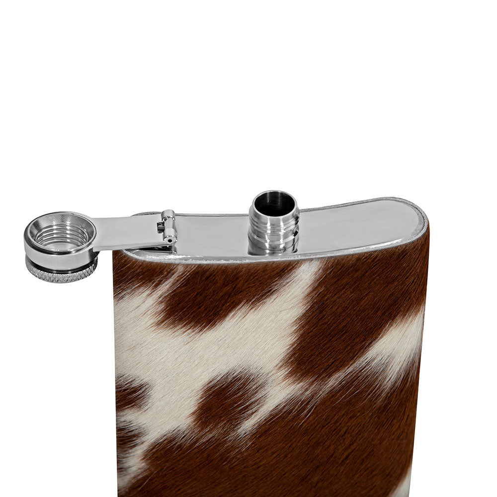 Mountain Trail Flask in Caramel Hair-on Hide - Myra USA