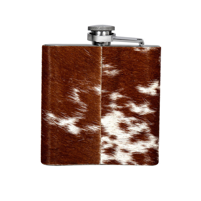 Mountain Trail Flask in Caramel Hair-on Hide