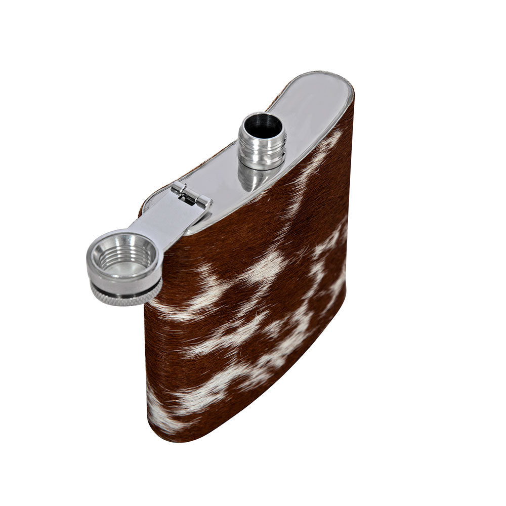 Mountain Trail Flask in Caramel Hair-on Hide - Myra USA