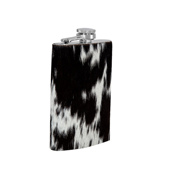 Mountain Trail Flask in Dark Hair-on Hide - Myra USA