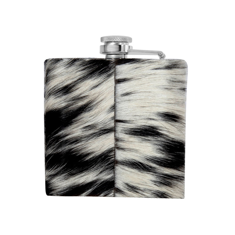 Mountain Trail Flask in Dark Hair-on Hide