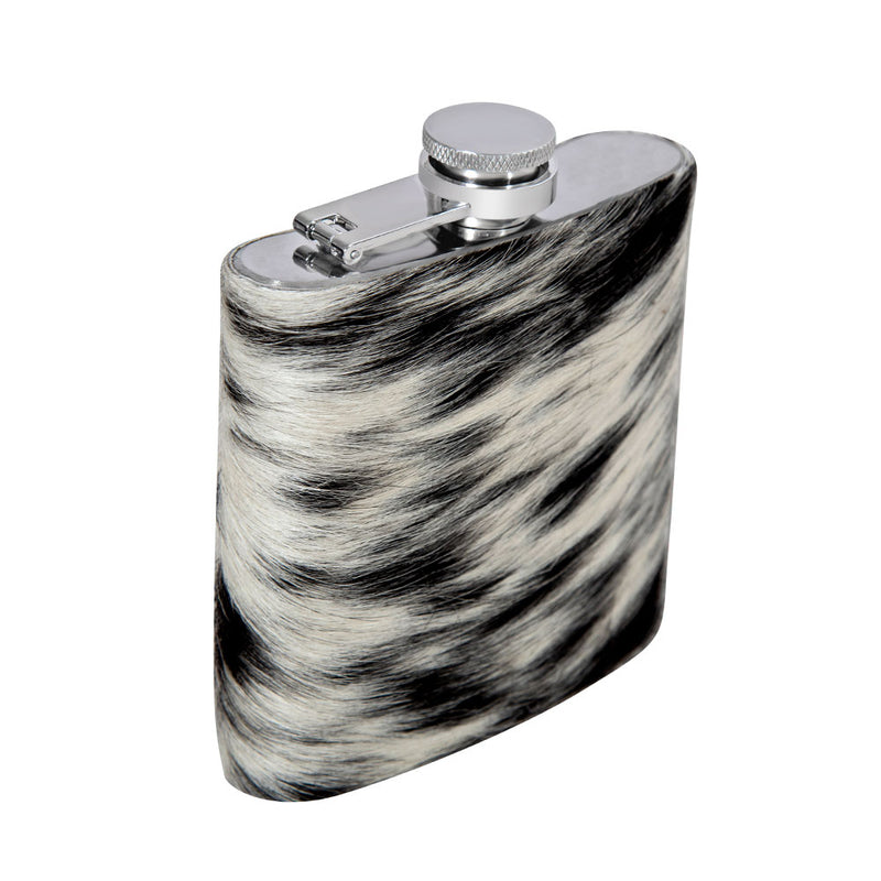 Mountain Trail Flask in Dark Hair-on Hide