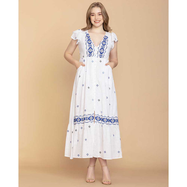 Lillith Cotton Embroidered Dress
