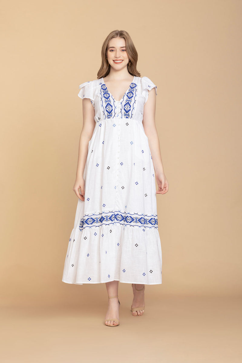 Lillith Cotton Embroidered Dress