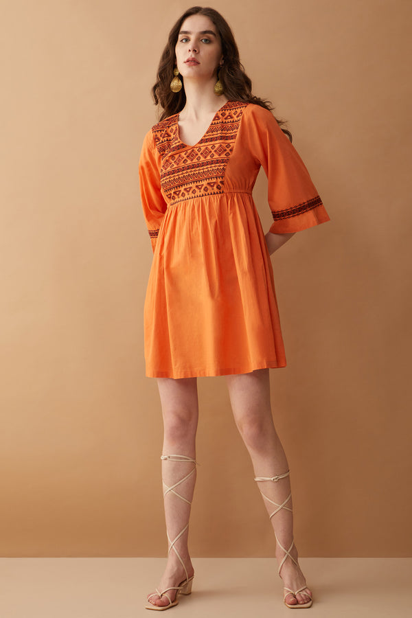 Sun Field Embroidered Dress