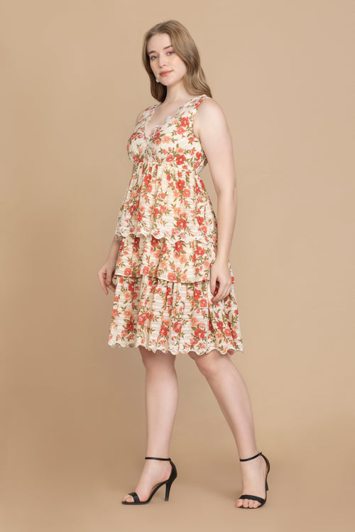Bohera Silvianna V-Neck Tieried Skirt Dress - Myra USA