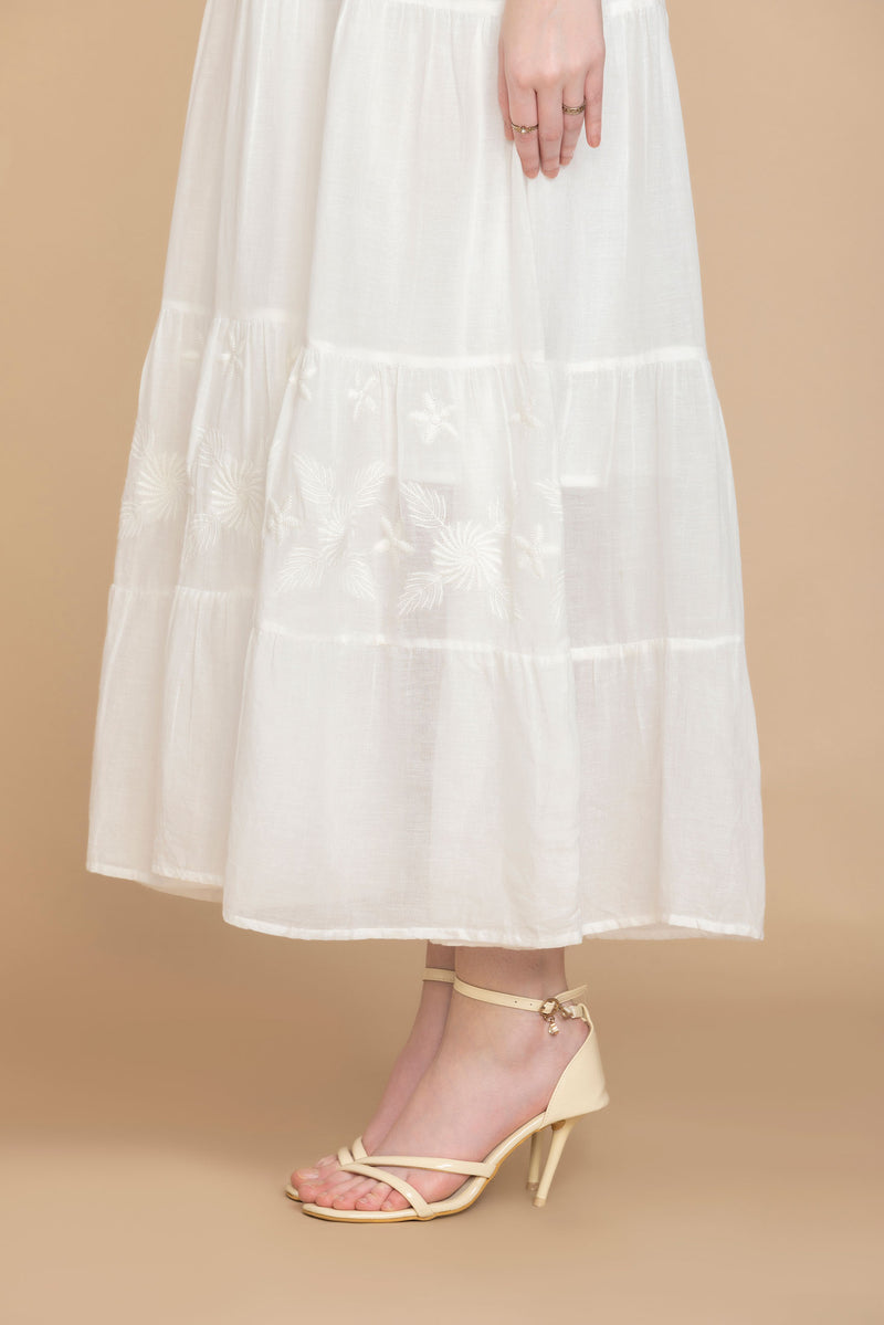 Bohera Adora Embroidered Smocking Tiered Dress