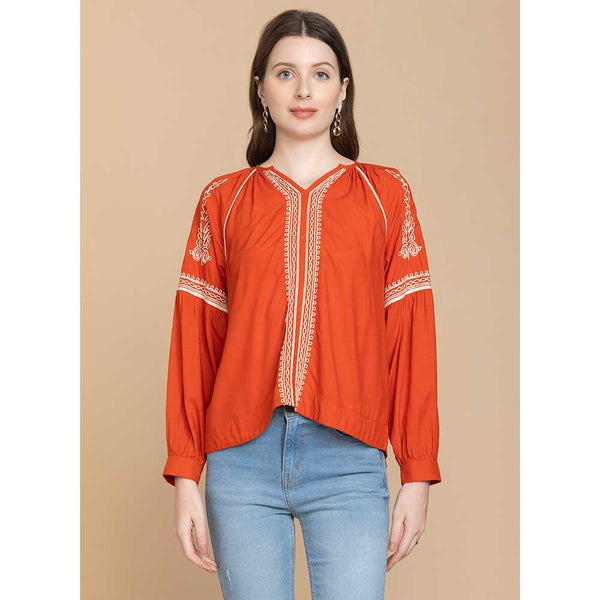 Bohera  Pauline Embroidered Accent Top