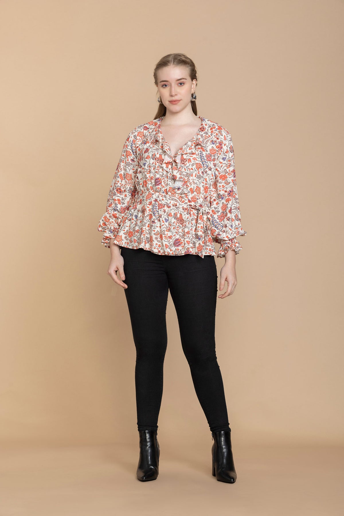 Bohera  Priscilla Wrap-Style Floral Top - Myra USA