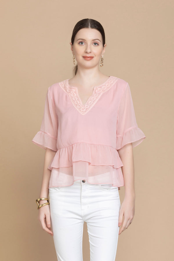 Alipha Lace Accent Top