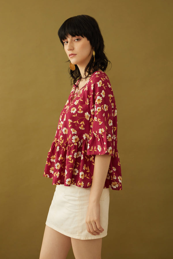 Bethany Floral Top - Myra USA