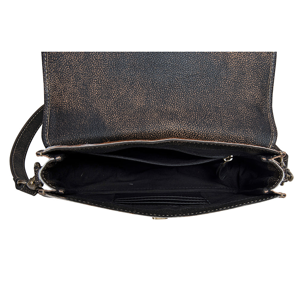 Angus Ridge Leather & Hairon Bag in Light Hair-on Hide - Myra USA