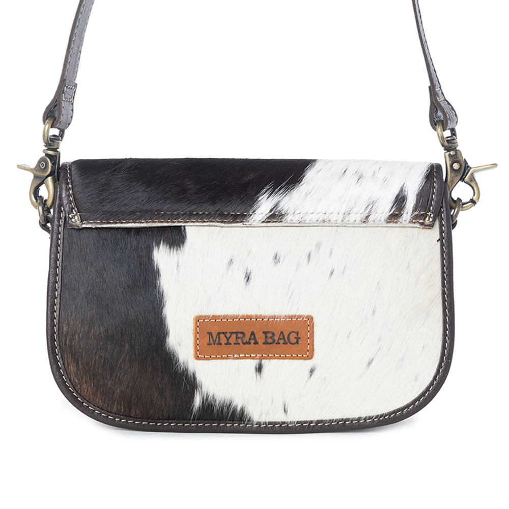 Angus Ridge Leather & Hairon Bag In Dark Hair-On Hide
