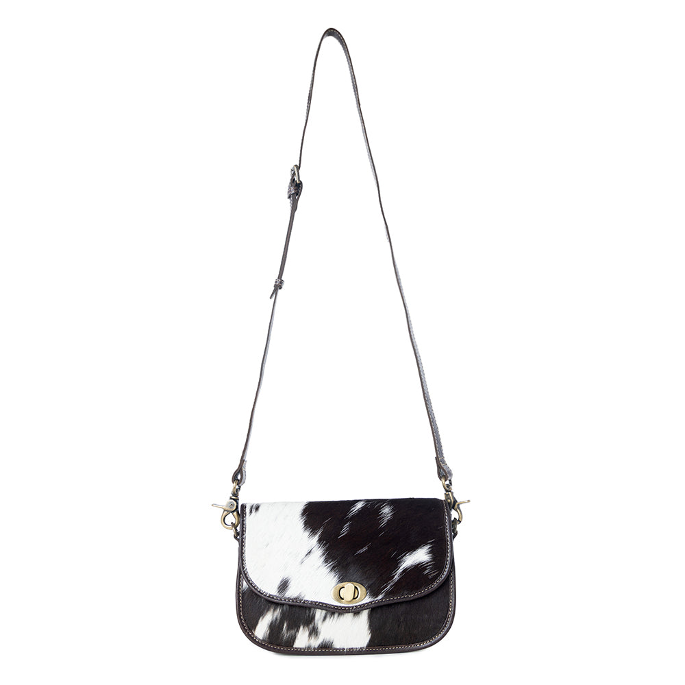 Angus Ridge Leather & Hairon Bag In Dark Hair-On Hide