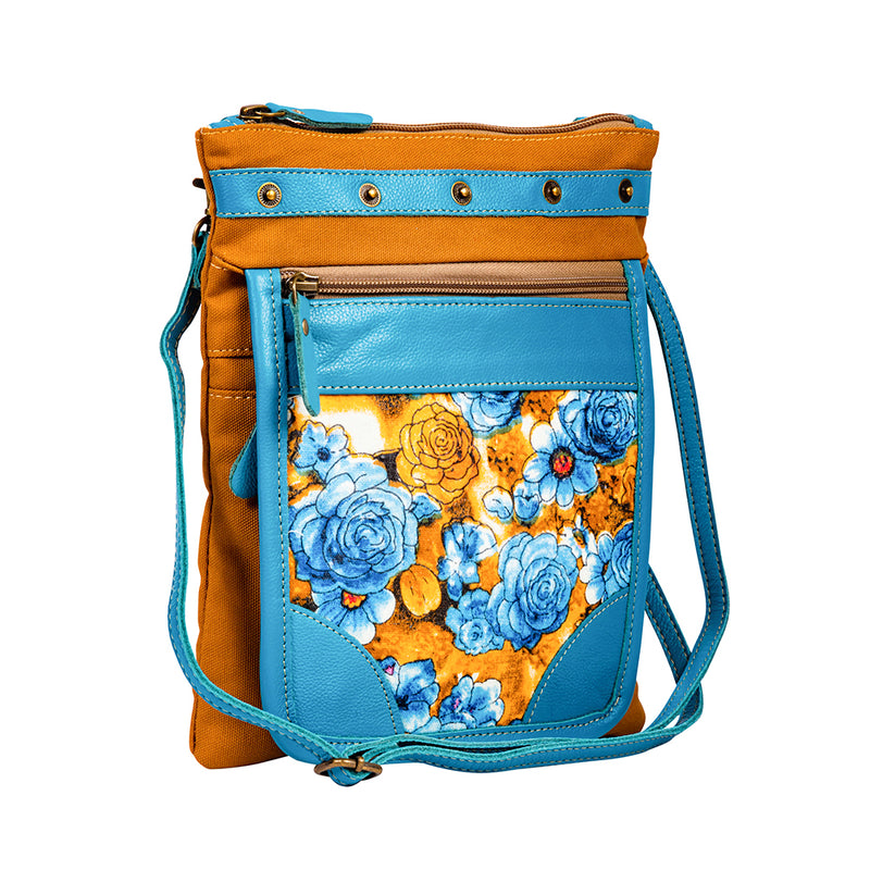 Blue Ridge Blooms Canvas & Leather Bag