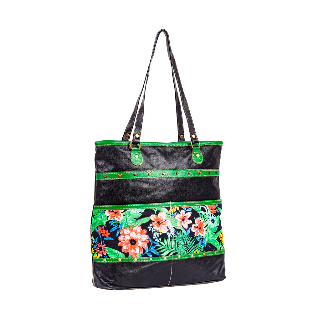 Marianna Floral Canvas & Leather Bag - Myra USA