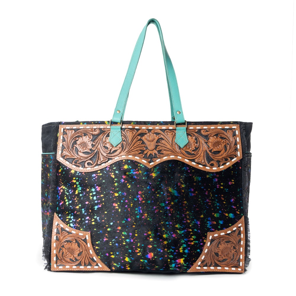 Galaxy Fire Weekender Hand-Tooled Bag - Myra USA