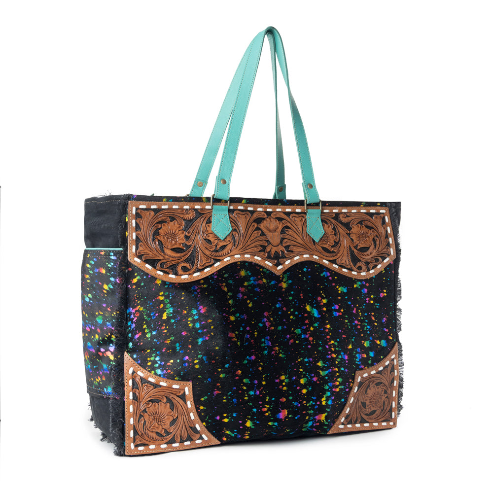 Galaxy Fire Weekender Hand-Tooled Bag - Myra USA