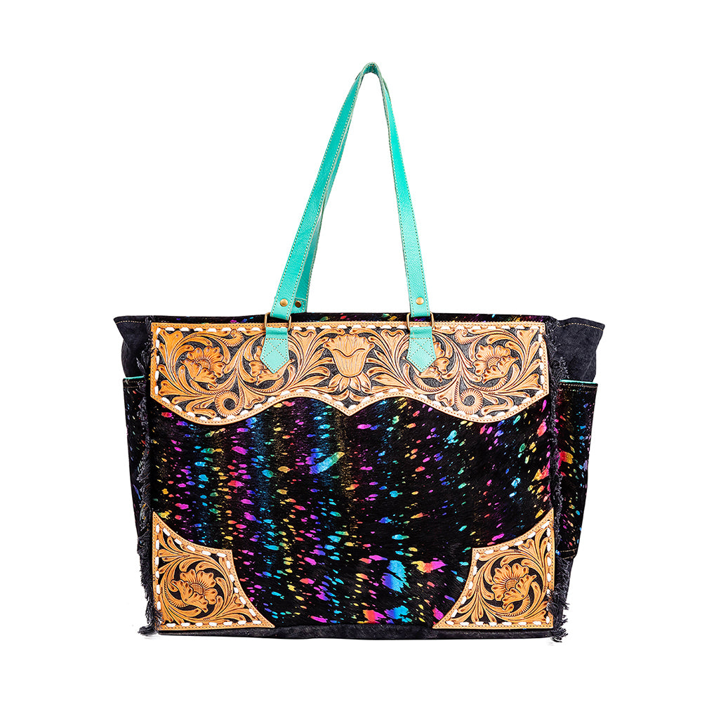Galaxy Fire Weekender Hand-Tooled Bag - Myra USA