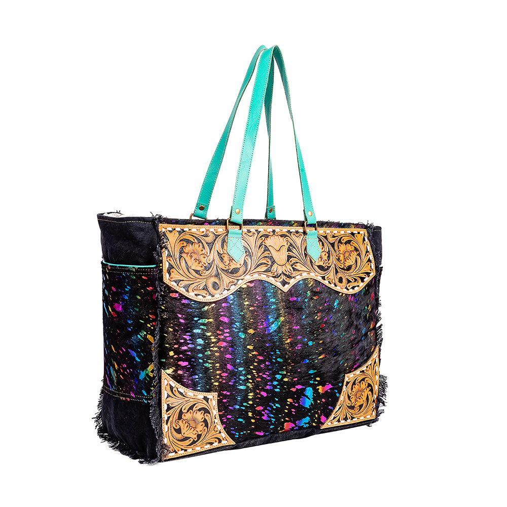 Galaxy Fire Weekender Hand-Tooled Bag - Myra USA