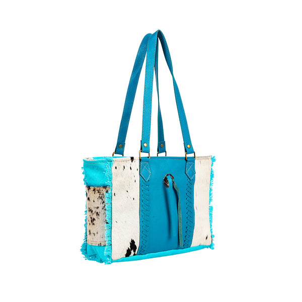 Sky Falcon Canvas & Hairon Bag in Light - Myra USA