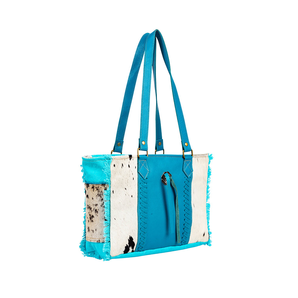Sky Falcon Canvas & Hairon Bag in Light - Myra USA