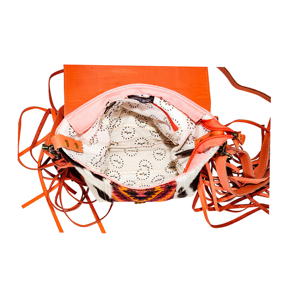 Tonga Ridge Canvas & Hairon Bag In Orange - Myra USA