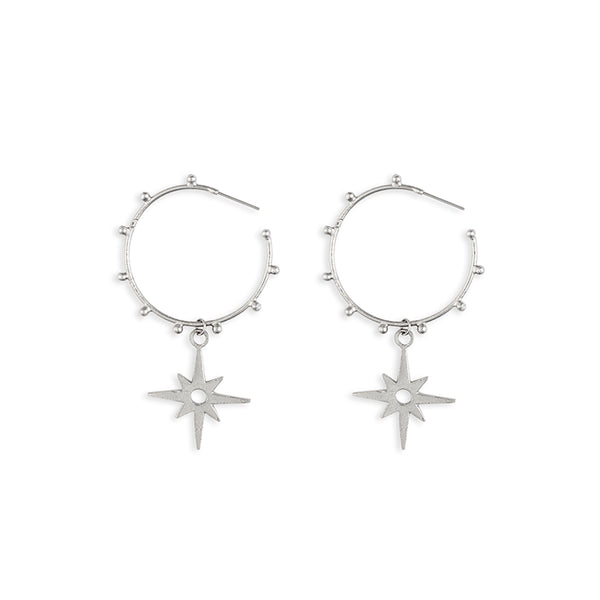 Shining Star Hoop Earrings