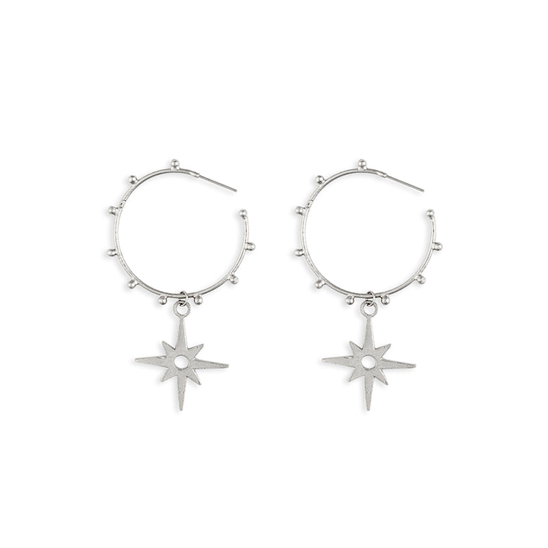 Shining Star Hoop Earrings