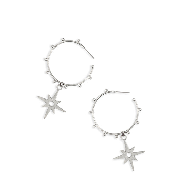 Shining Star Hoop Earrings