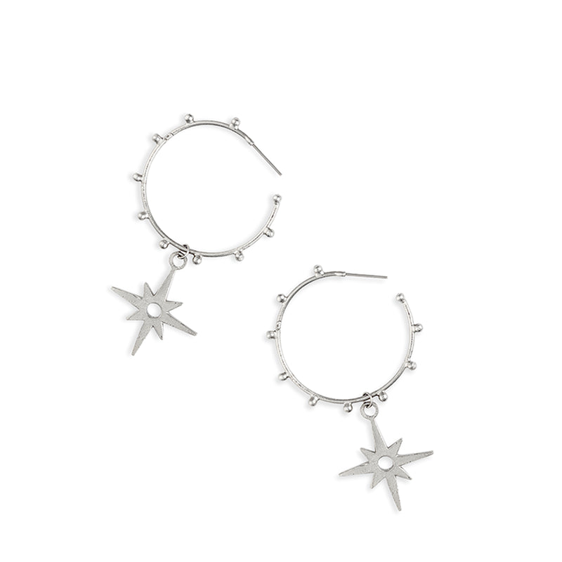 Shining Star Hoop Earrings