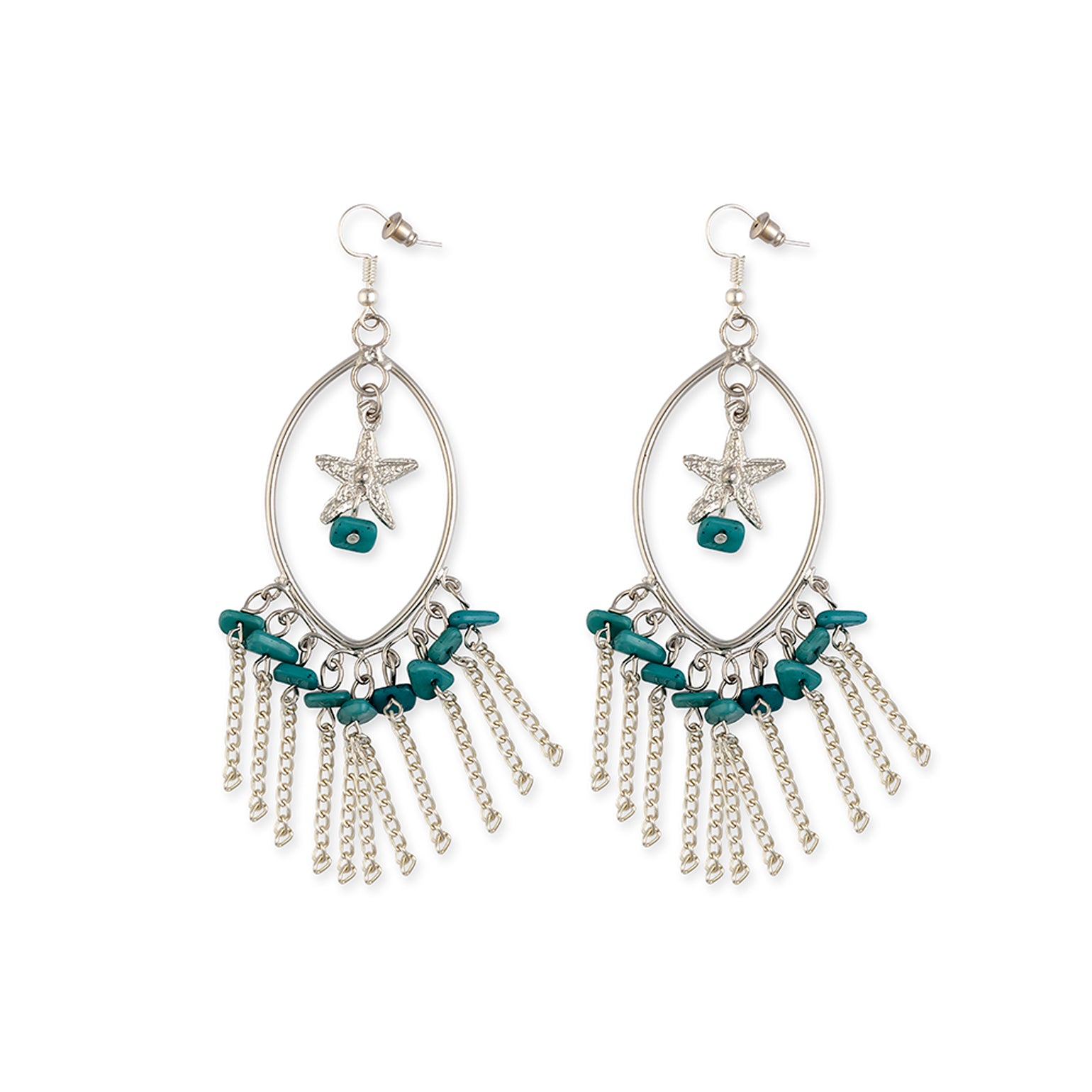 Star Sky Marquise Hoop Earrings