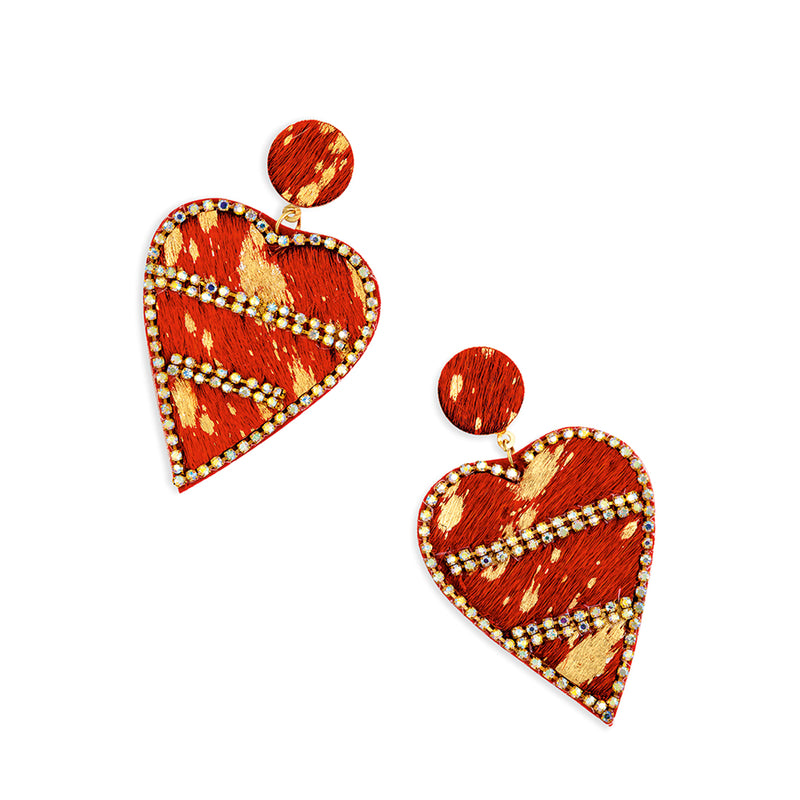 My Heart Of Hearts Earrings in Red