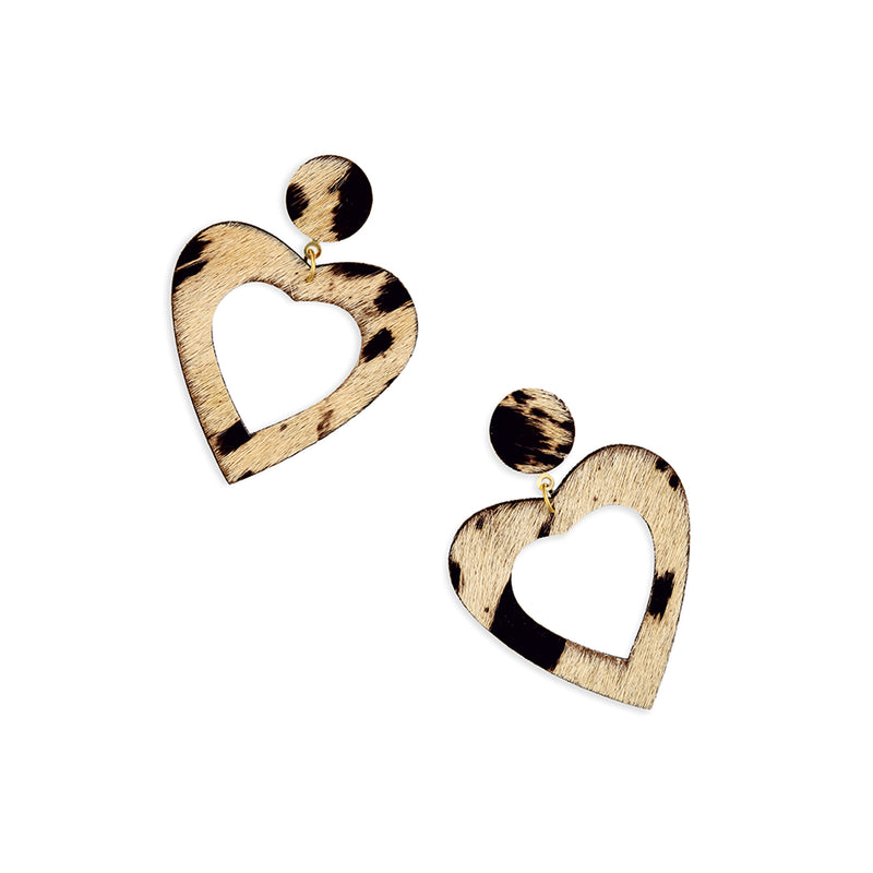 In My Heart Hair-On Hide Earrings