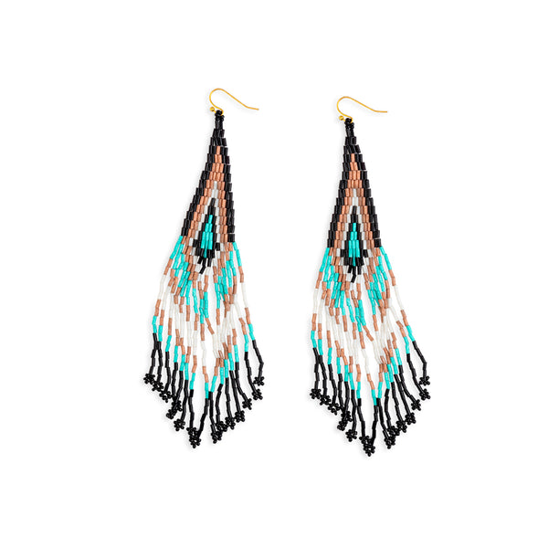 Spirit Feather Beaded Earrings