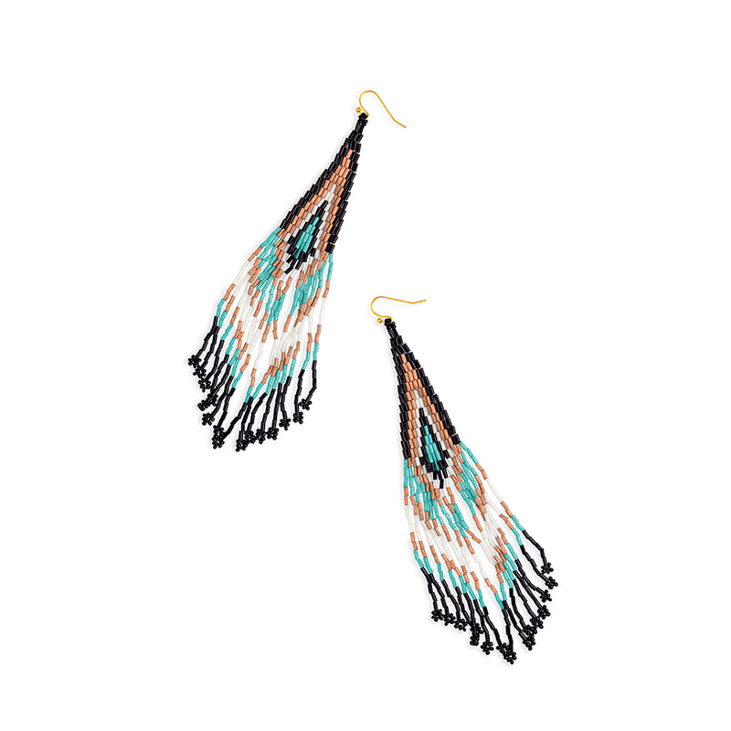 Spirit Feather Beaded Earrings