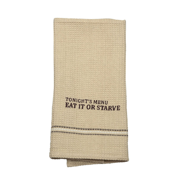 EAT IT OR STARVE DISH TOWEL  '' SET OF 2 ''