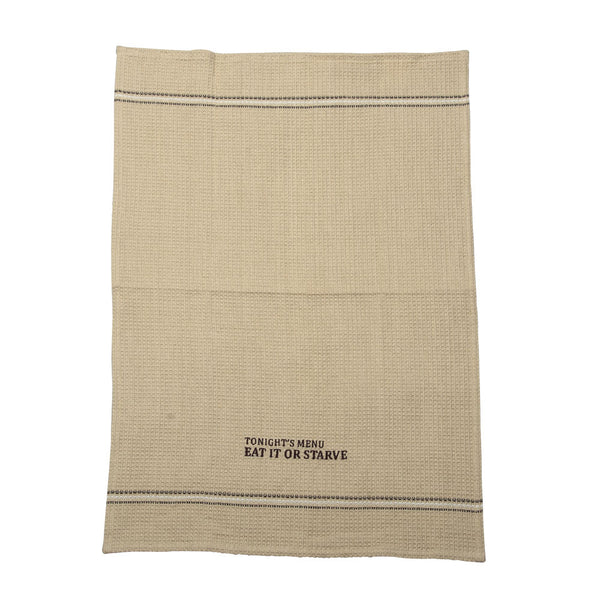 EAT IT OR STARVE DISH TOWEL  '' SET OF 2 '' - Myra USA