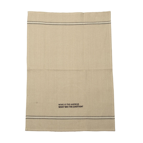 WINE IS THE ANSWER DISH TOWEL  SET OF 2 '' - Myra USA