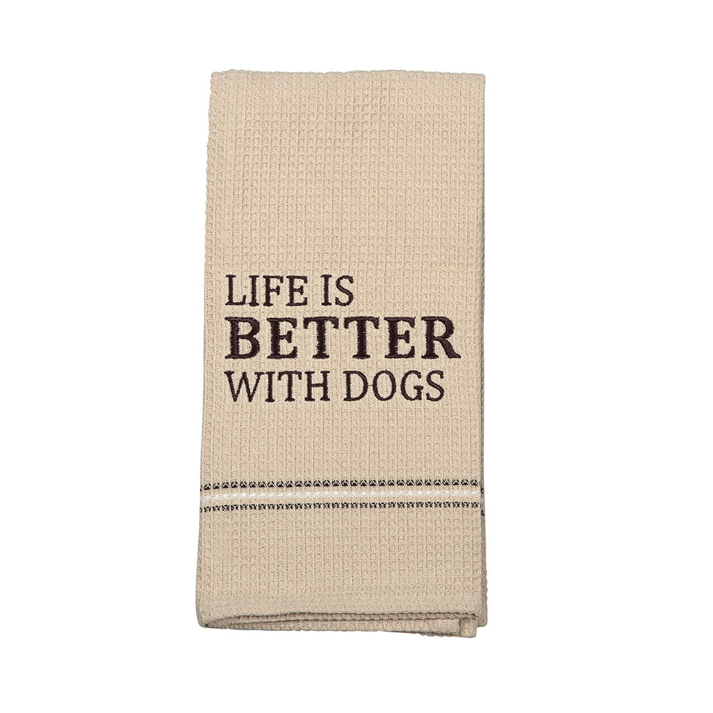LIFE IS BETTER DISH TOWEL  SET OF 2 - Myra USA
