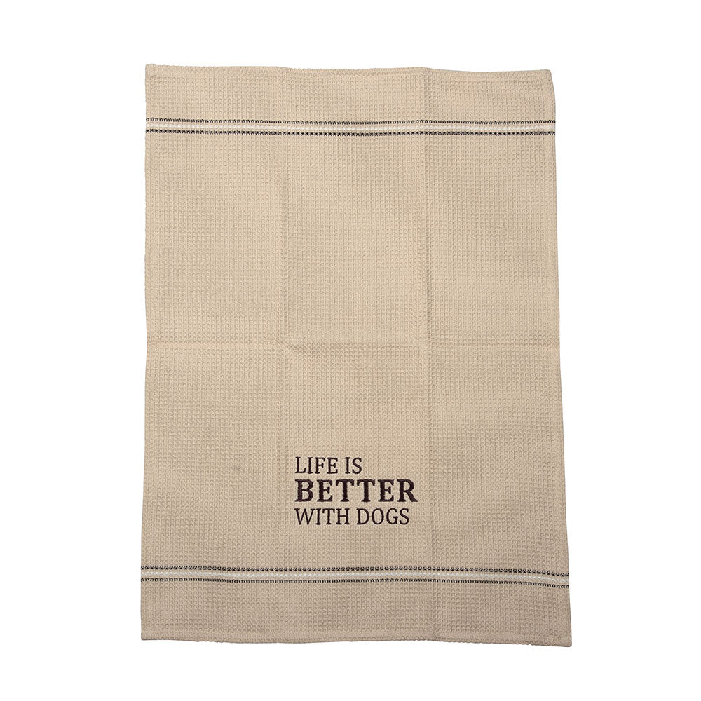 LIFE IS BETTER DISH TOWEL  SET OF 2 - Myra USA