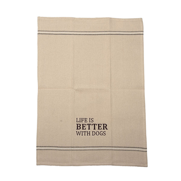 LIFE IS BETTER DISH TOWEL " SET OF 2 "