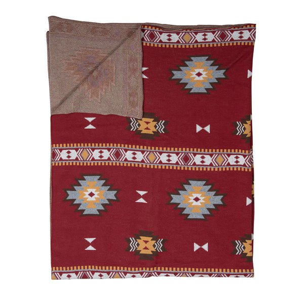 Paint Flower Meadow Throw In Red