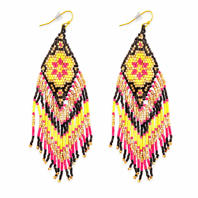 Heart Bloom Beaded Earrings