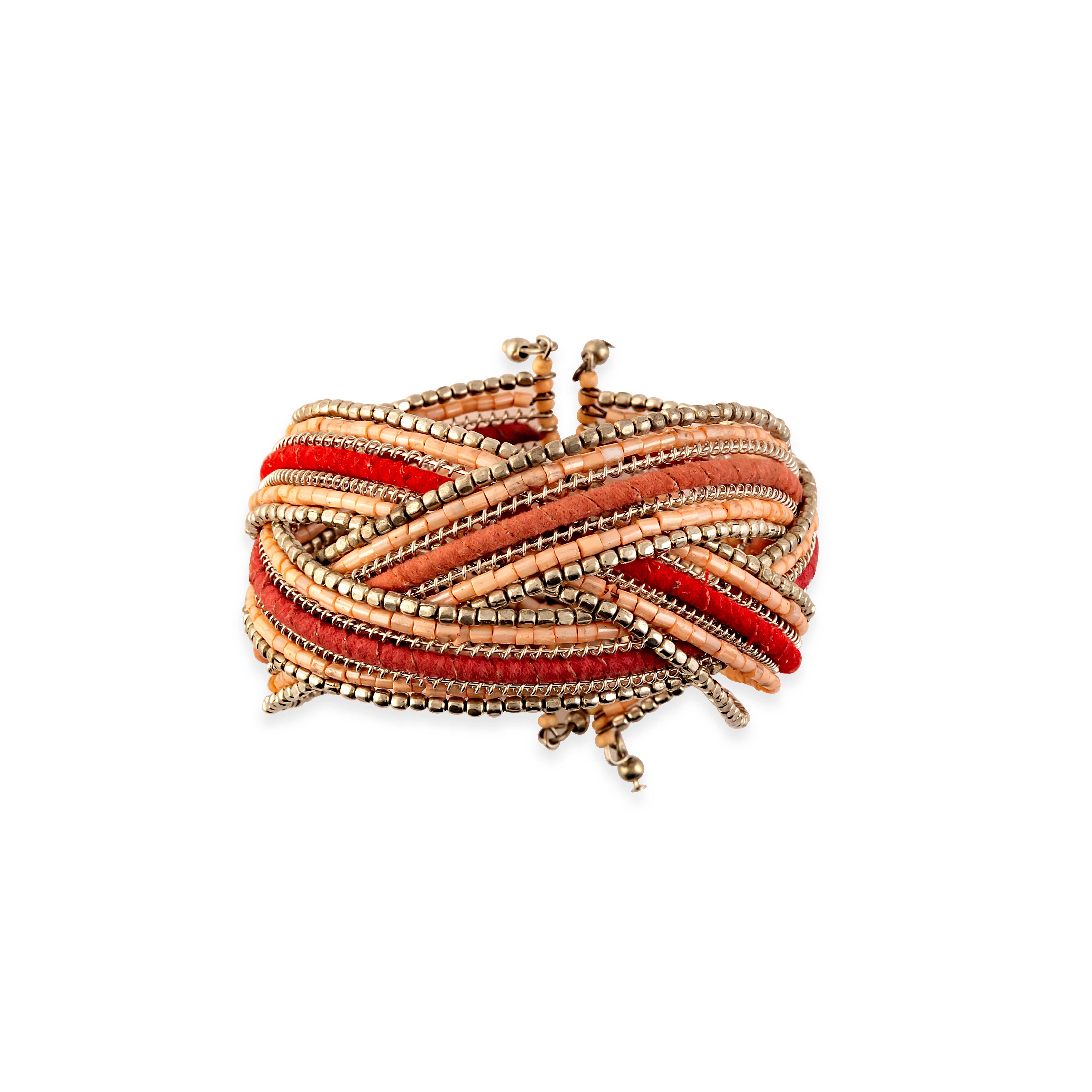 Infinite Hope Beaded Bracelet In Coral - Myra USA