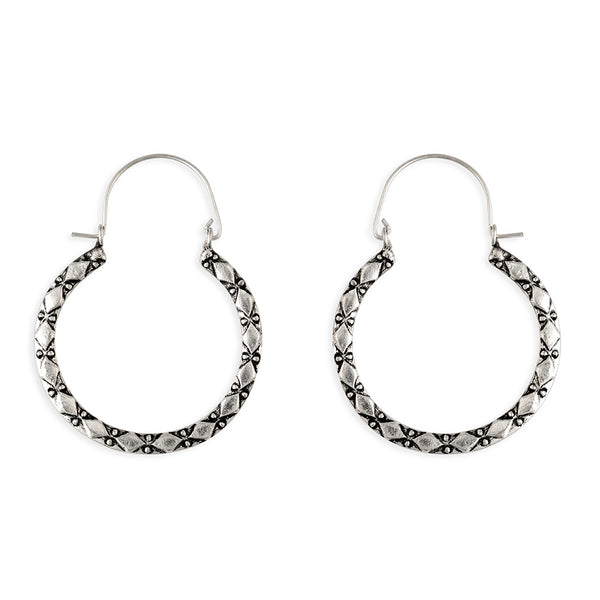 Colette Silver Hammered Earrings - Myra USA