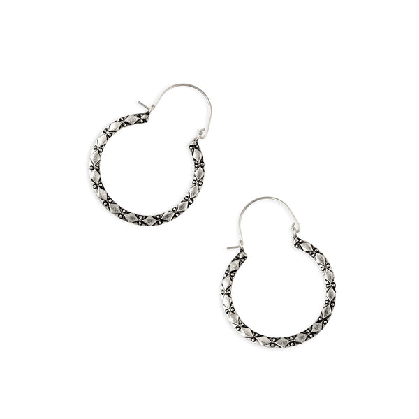 Colette Silver Hammered Earrings - Myra USA