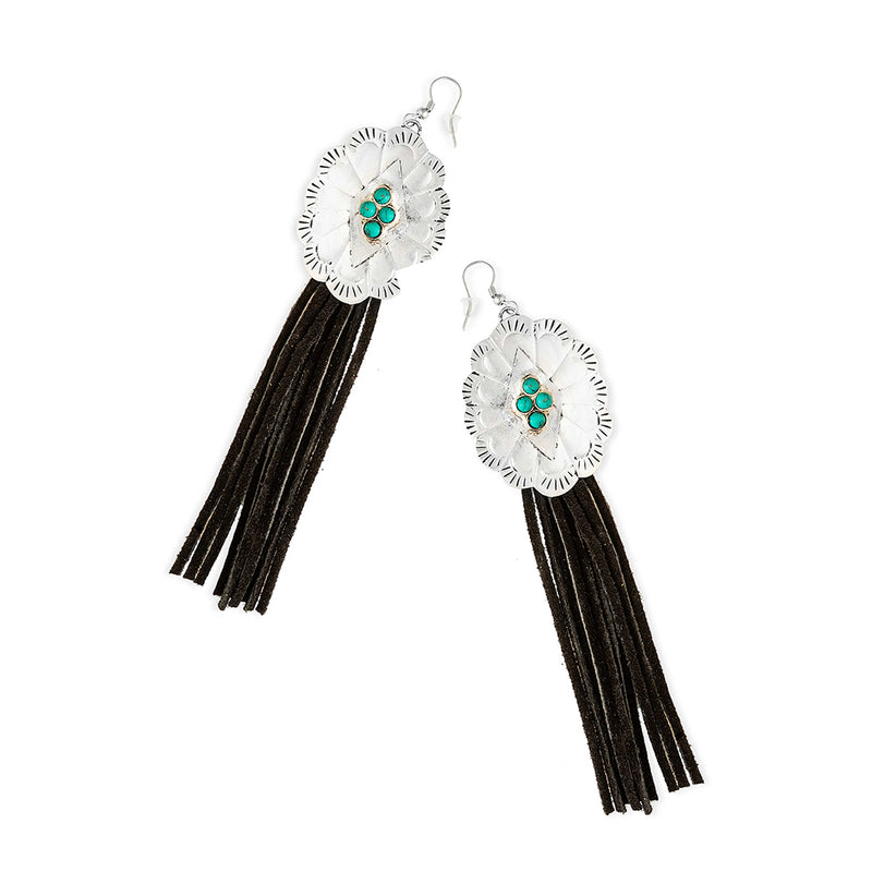 Zinnia Canyon Fringe Earring In Black